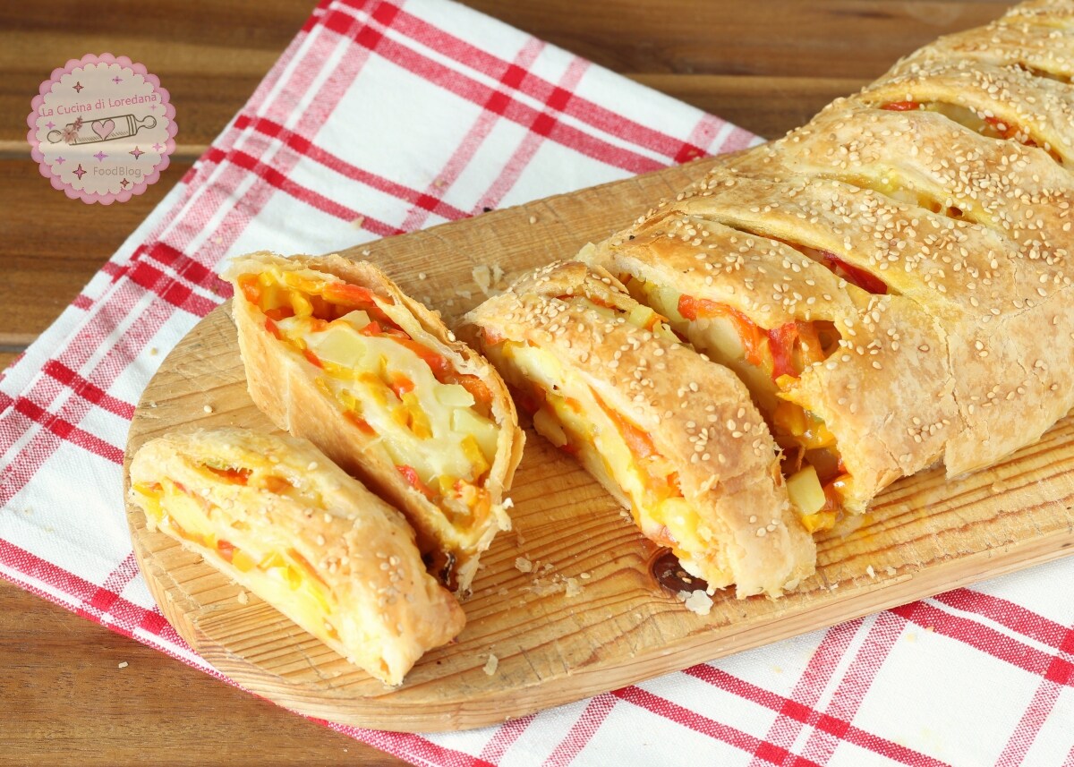 ROLO RÚSTICO COM PIMENTÕES E BATATAS a torta salgada mais saborosa e deliciosa