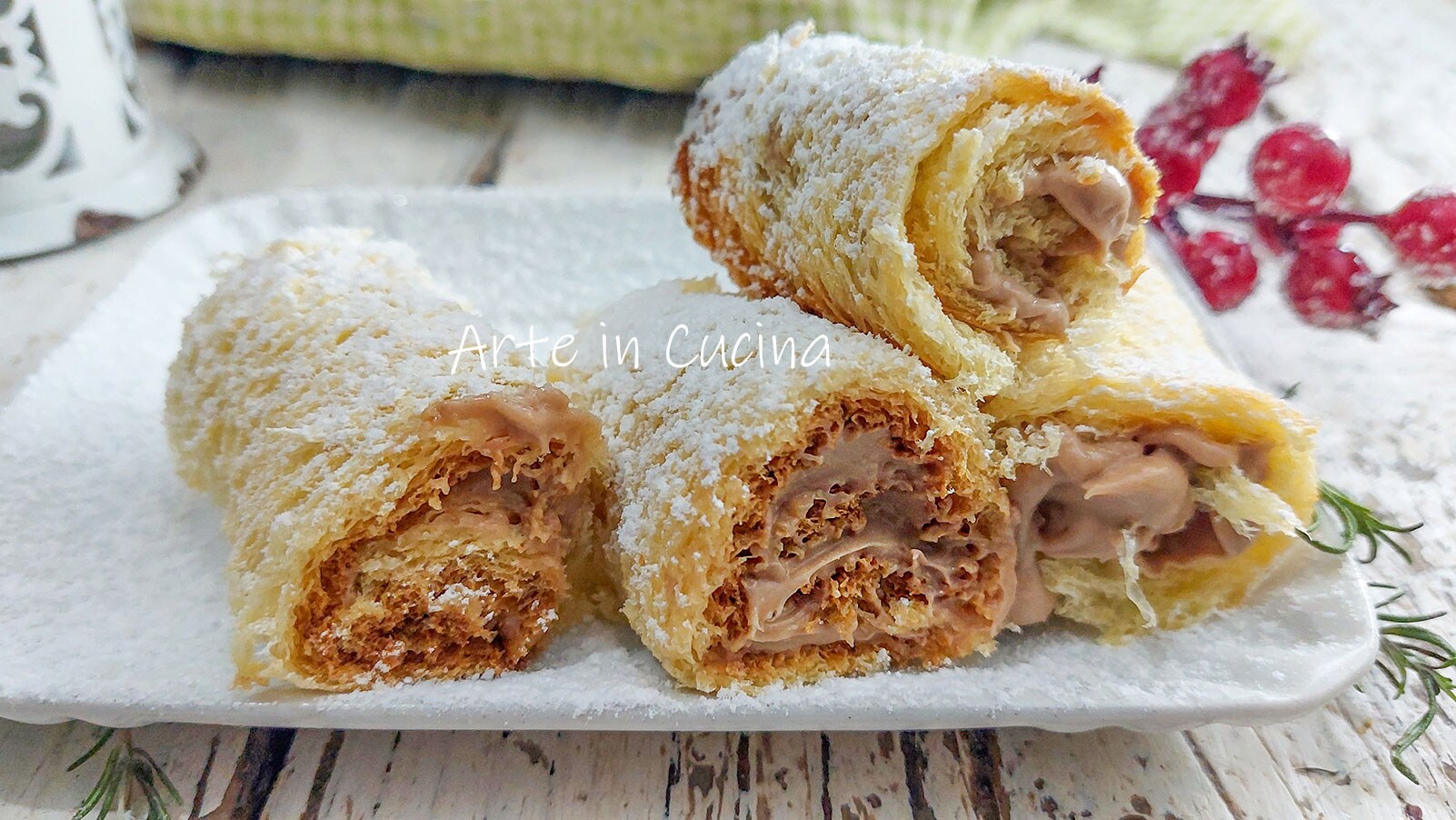 ROLINHOS de PANDORO com Nutella