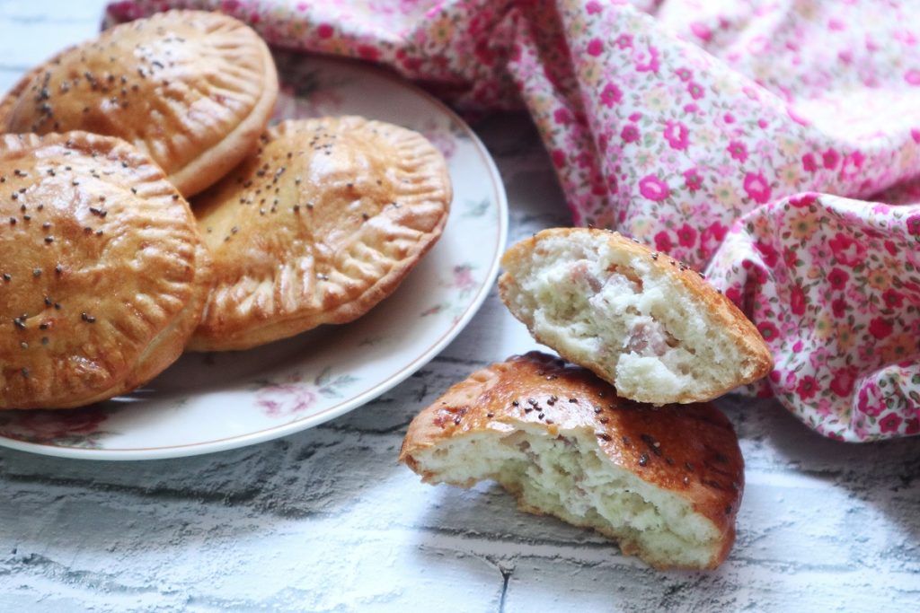 rústicos de pão brioche na fritadeira sem óleo