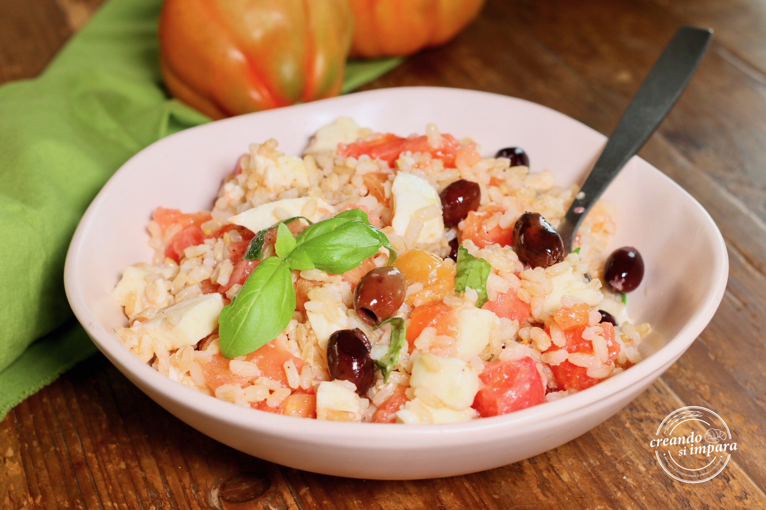 salada de arroz caprese