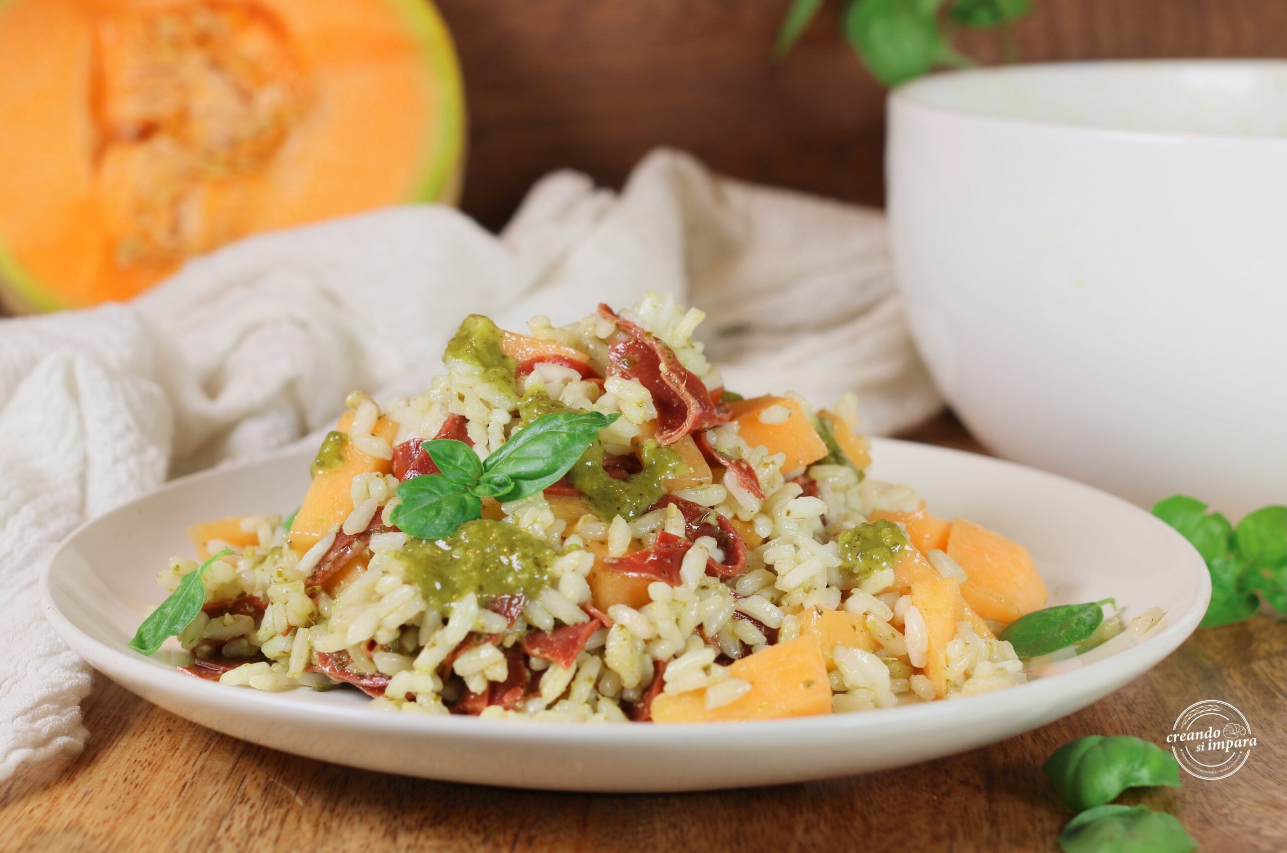 Salada de arroz com melão