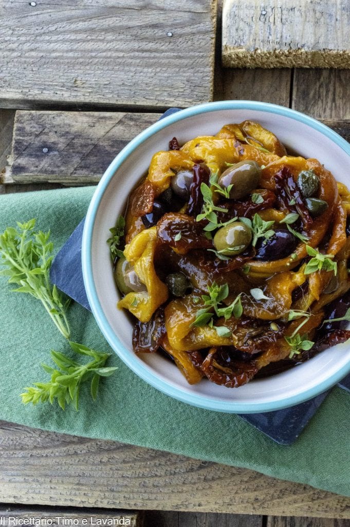 salada de pimentões grelhados