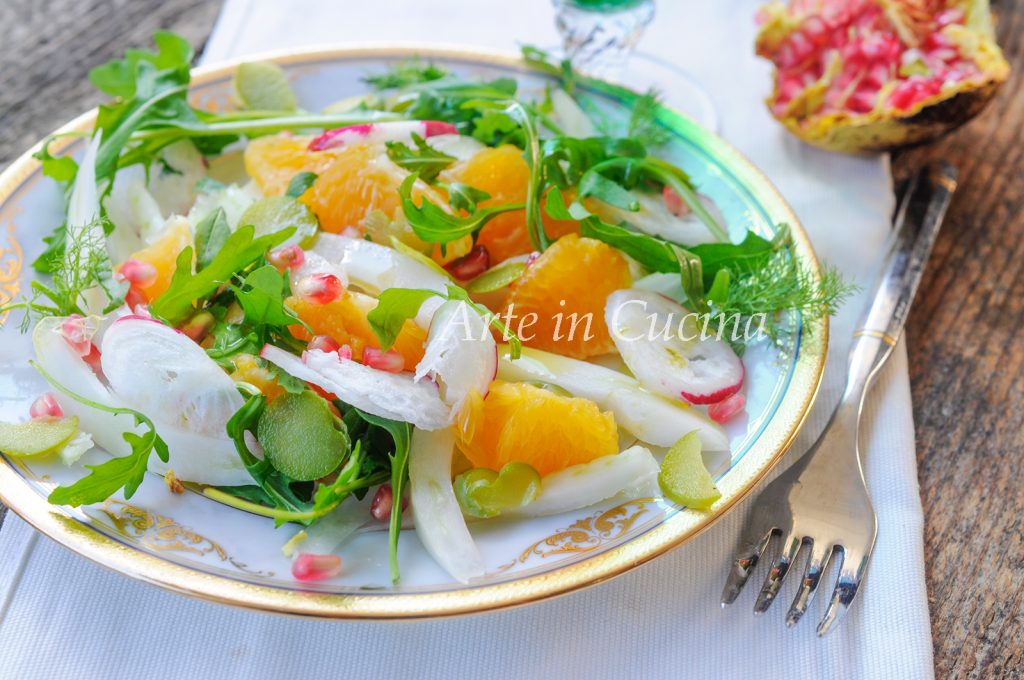 Salada com laranjas erva-doce e romã vickyart arte na cozinha