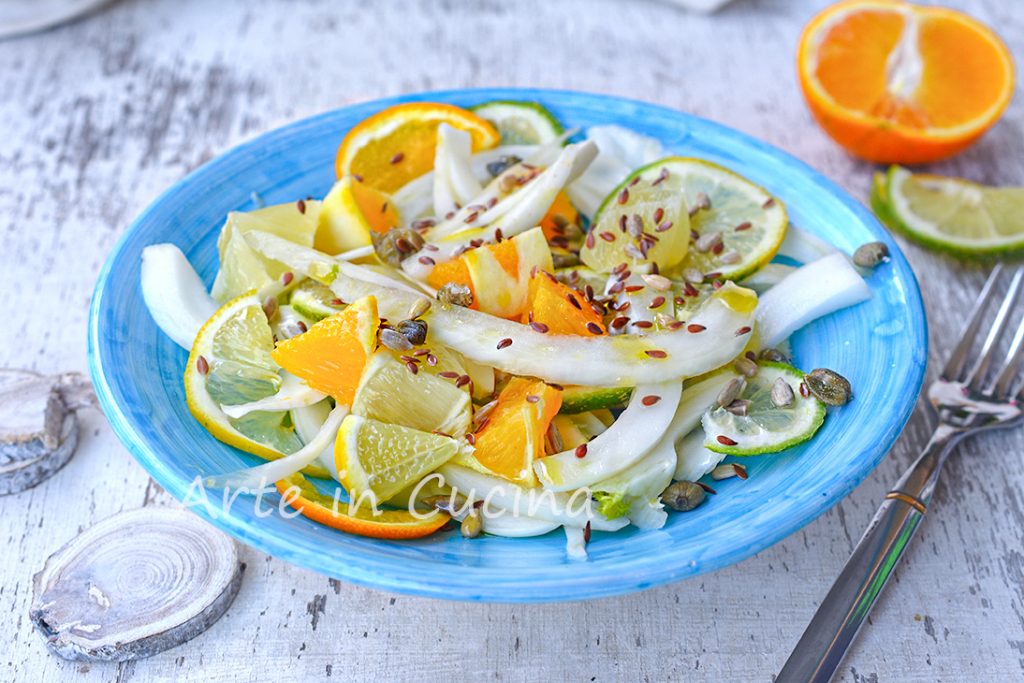 Salada com erva-doce limões e laranjas