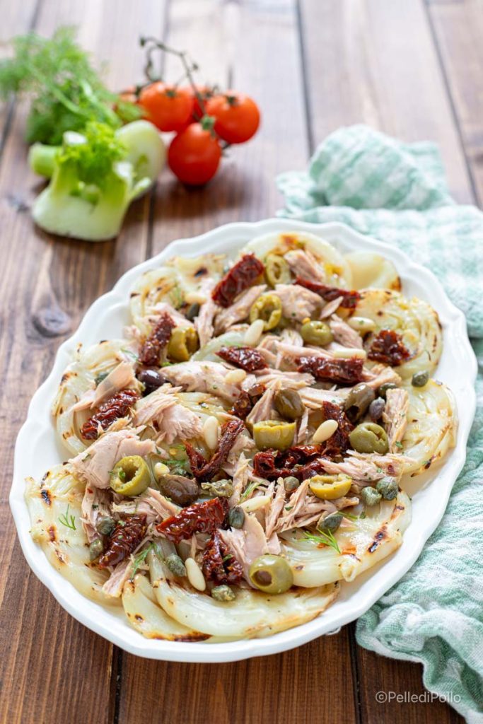 salada de erva-doce e atum