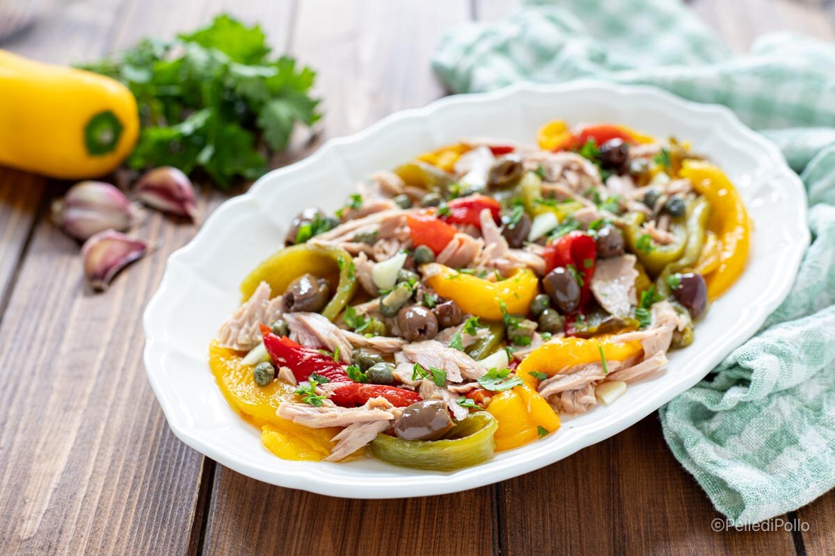 Salada de atum e pimentões