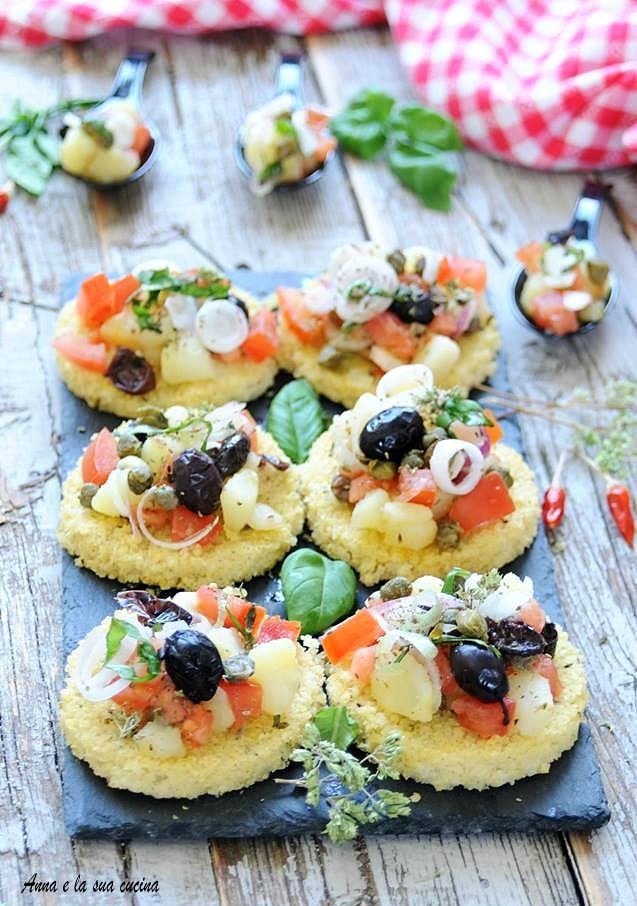 Bruschettas de milhete vegetarianas