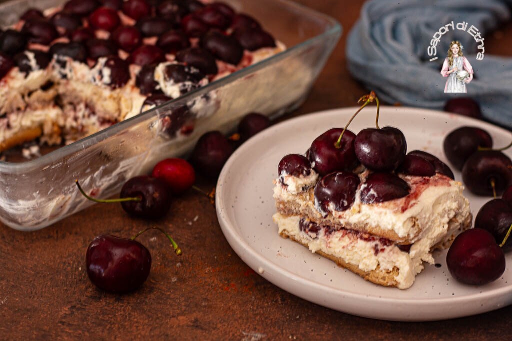 Tiramisù de cereja sem ovos