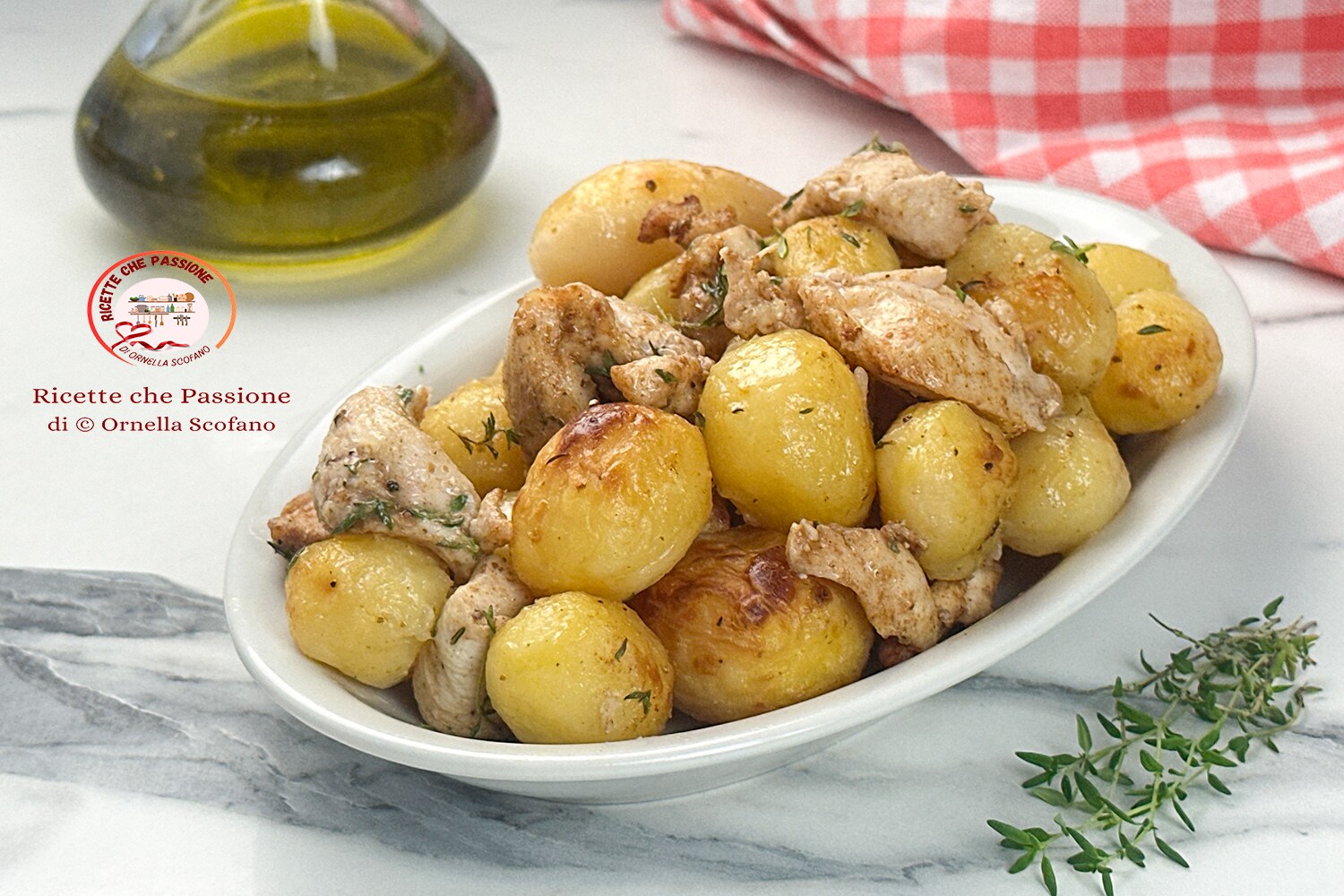 Frango com batatas na fritadeira a ar