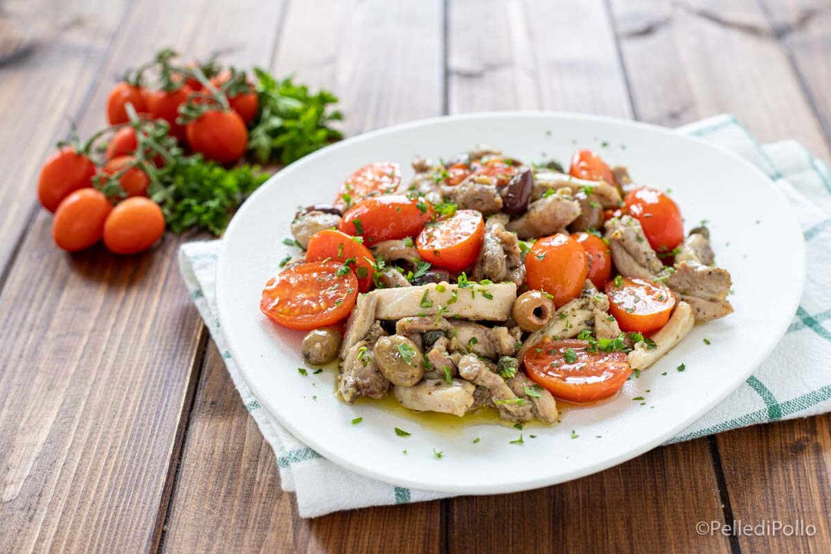 Tiras de frango à siciliana