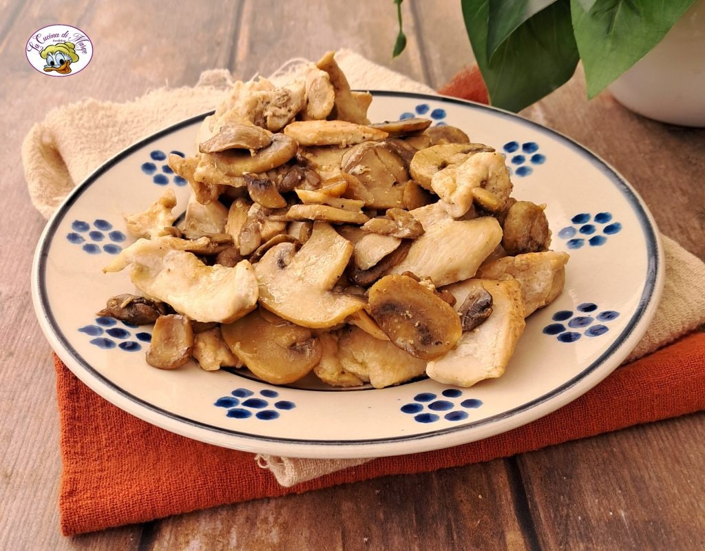 Tirinhas de frango com cogumelos