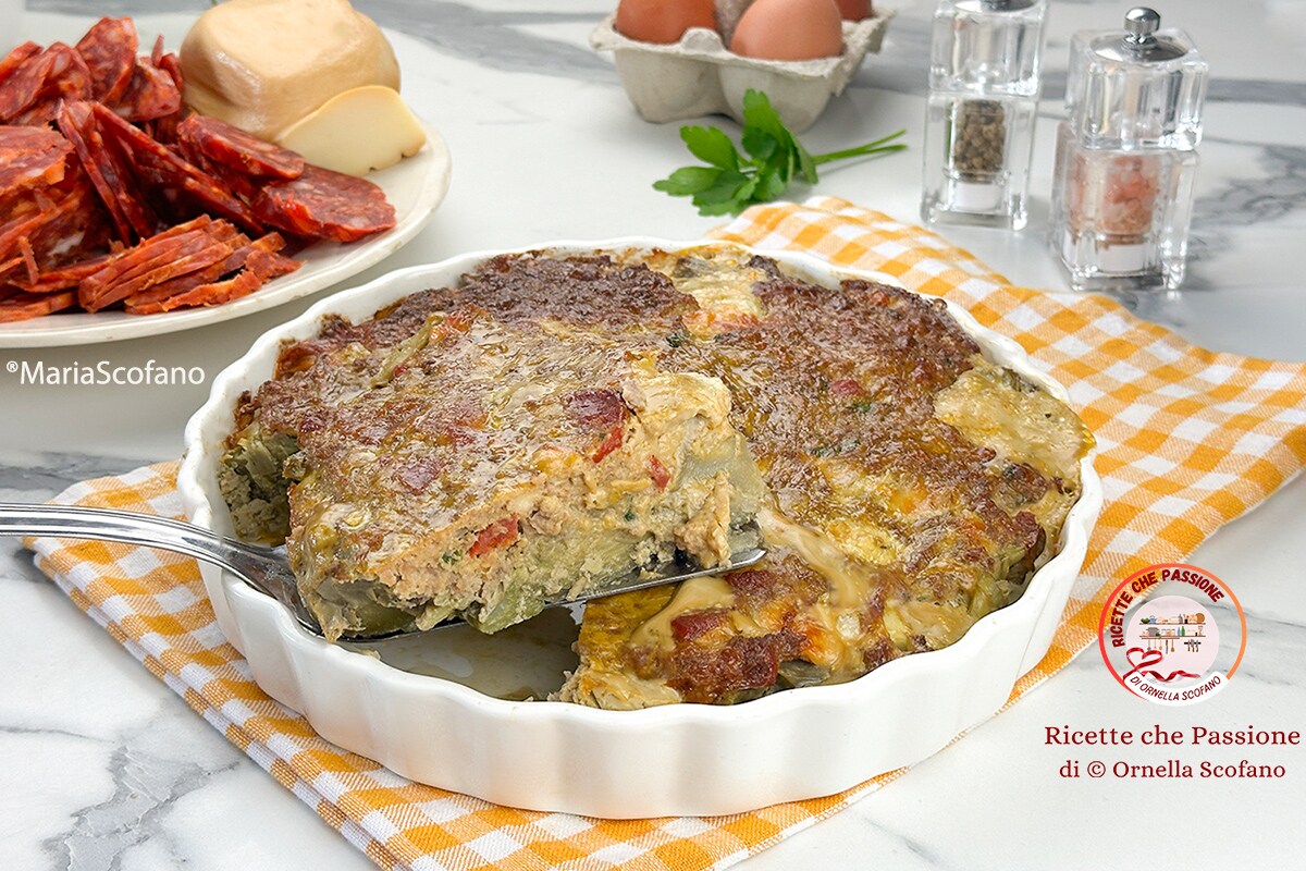 Torta de alcachofras à calabresa na Páscoa