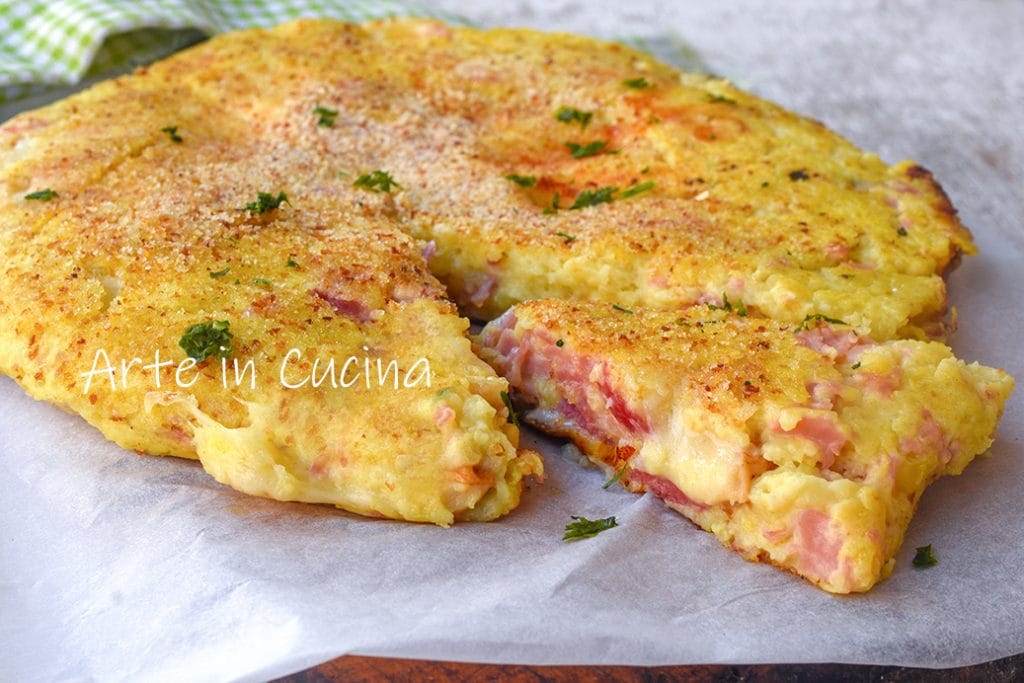 Torta rústica de batata e presunto na panela