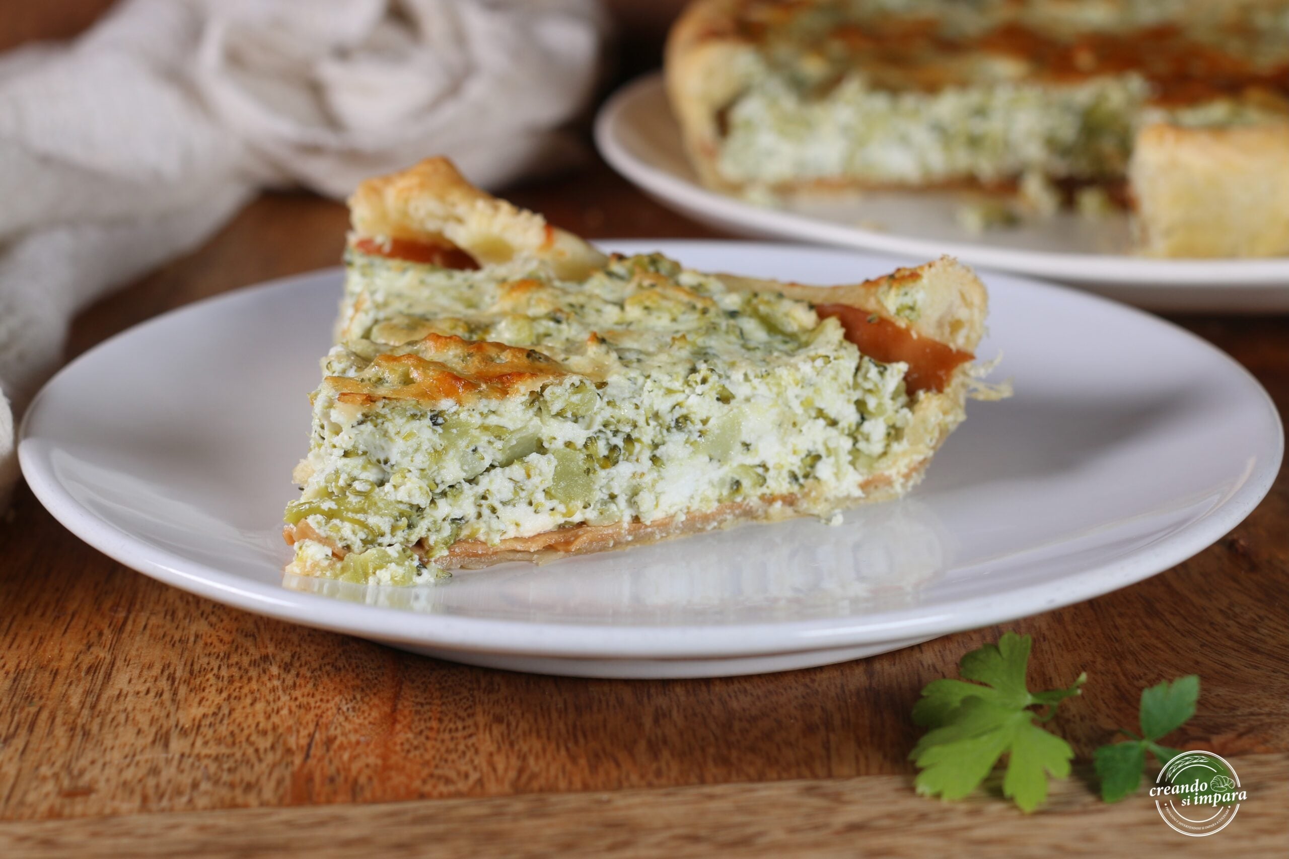 Torta salgada com brócolis e ricota