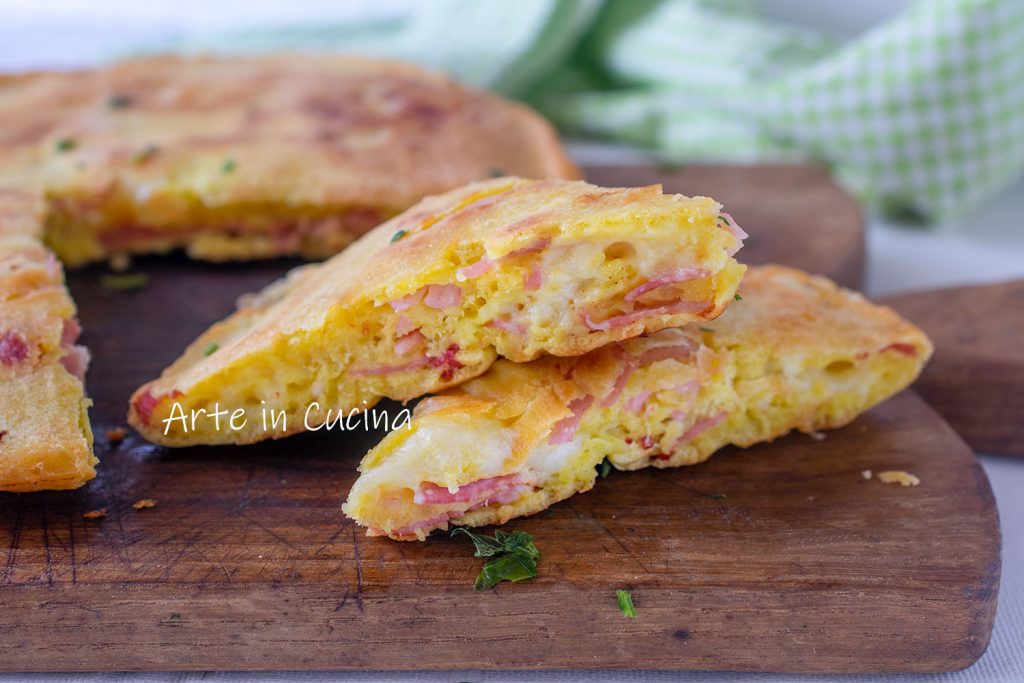 Torta salgada de colher com presunto na frigideira