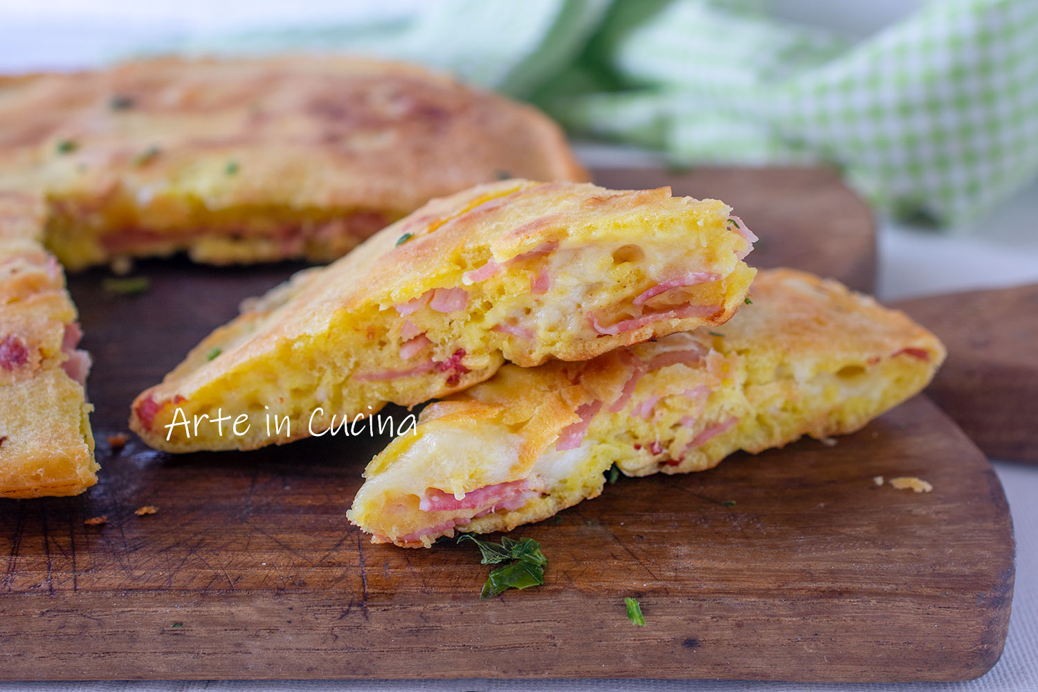 Torta salgada de colher com presunto na frigideira