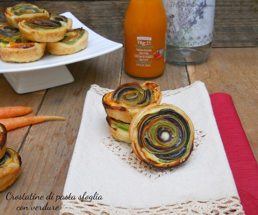 tortinhas de massa folhada com legumes