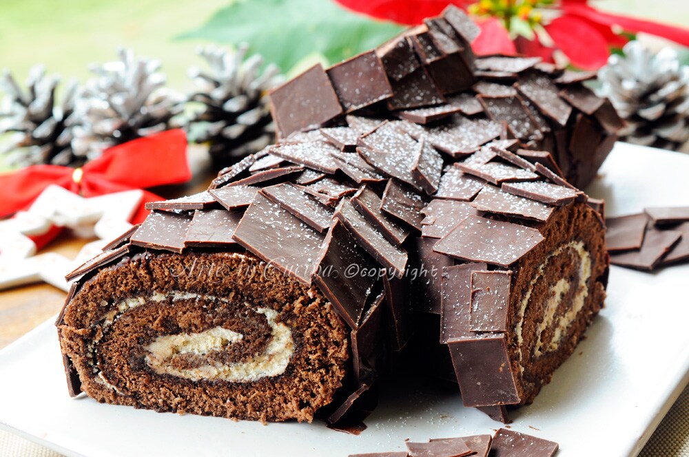 Tronco de Natal tiramisù e nutella bouche de noel vickyart arte in cucina