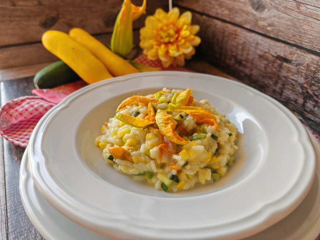 Risoto com flores de abóbora