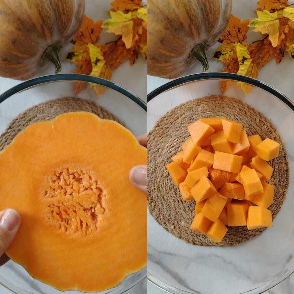 Abóbora gratinada no forno