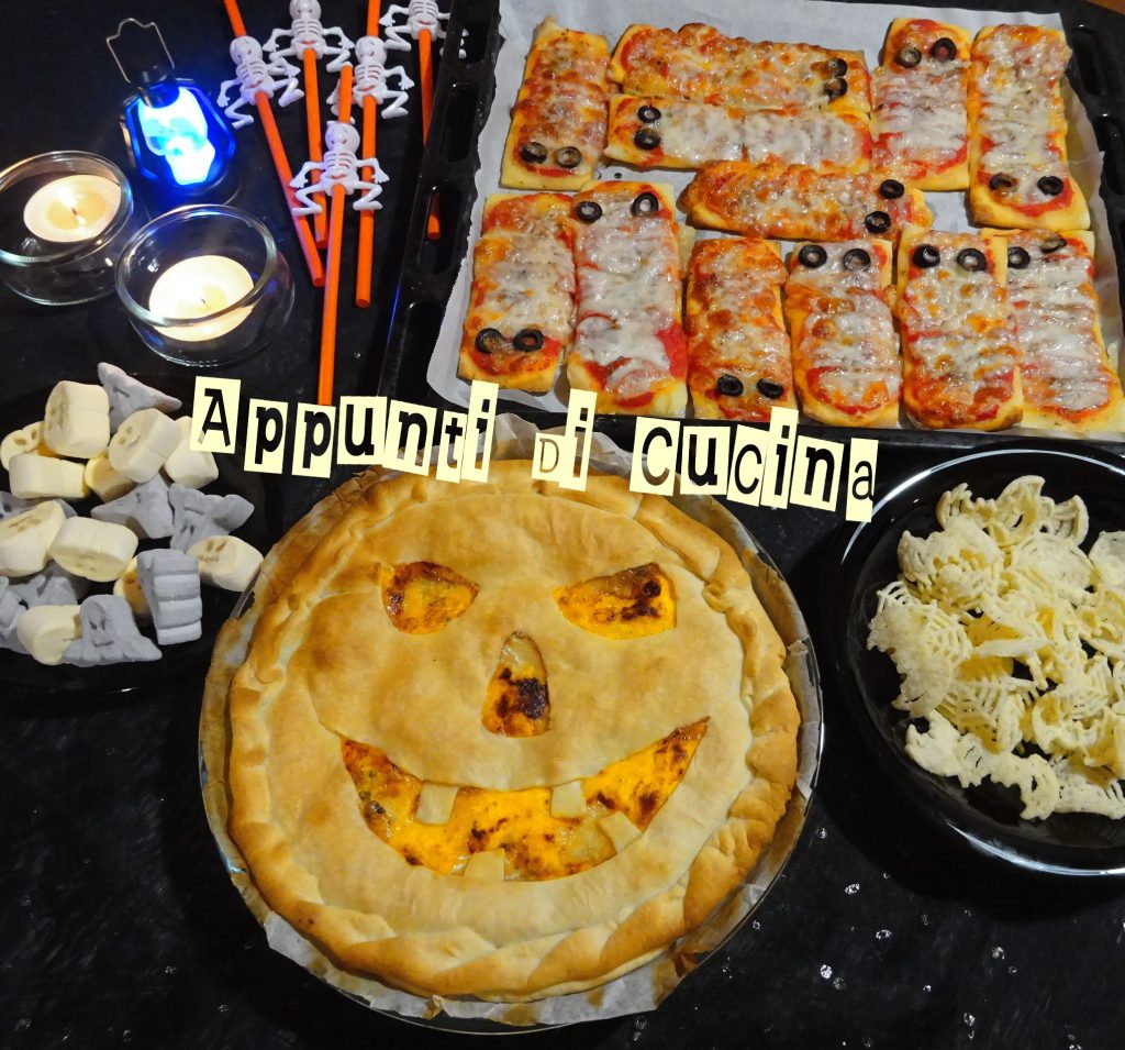 Torta salgada de Halloween abóbora e gorgonzola