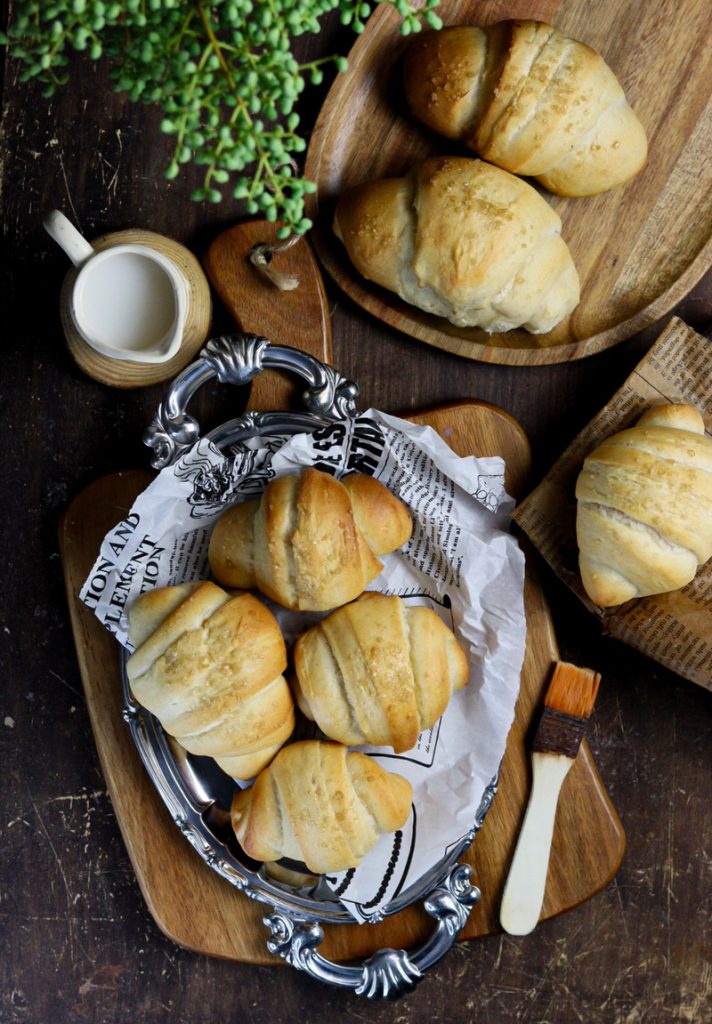 Croissants integrais com mel