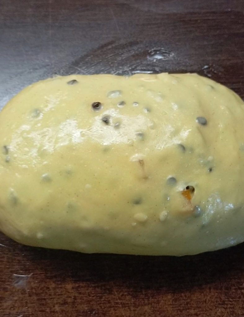 Massa de panetone repousando