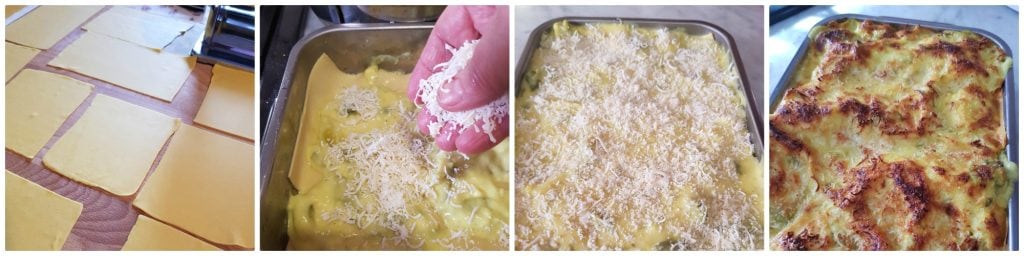 lasanha ao forno com aspargos e molho bechamel