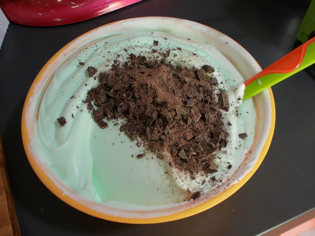 Sorvete de menta e chocolate