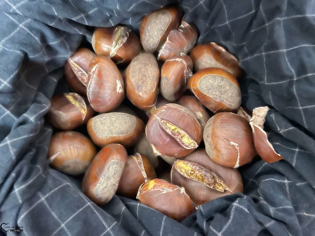 Castanhas na frigideira a ar