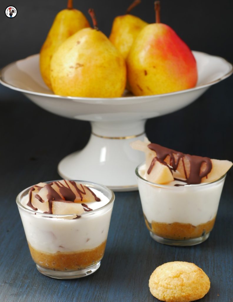 Cheesecake de amaretti e peras