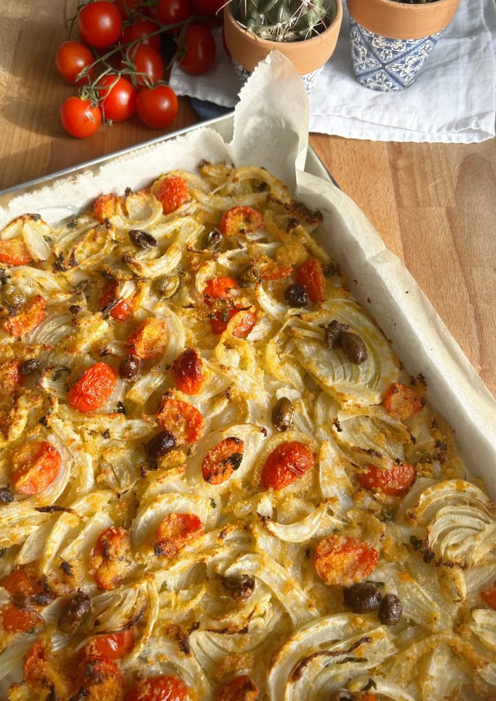 FUNCHO GRATINADO ao forno À MEDITERRÂNEA