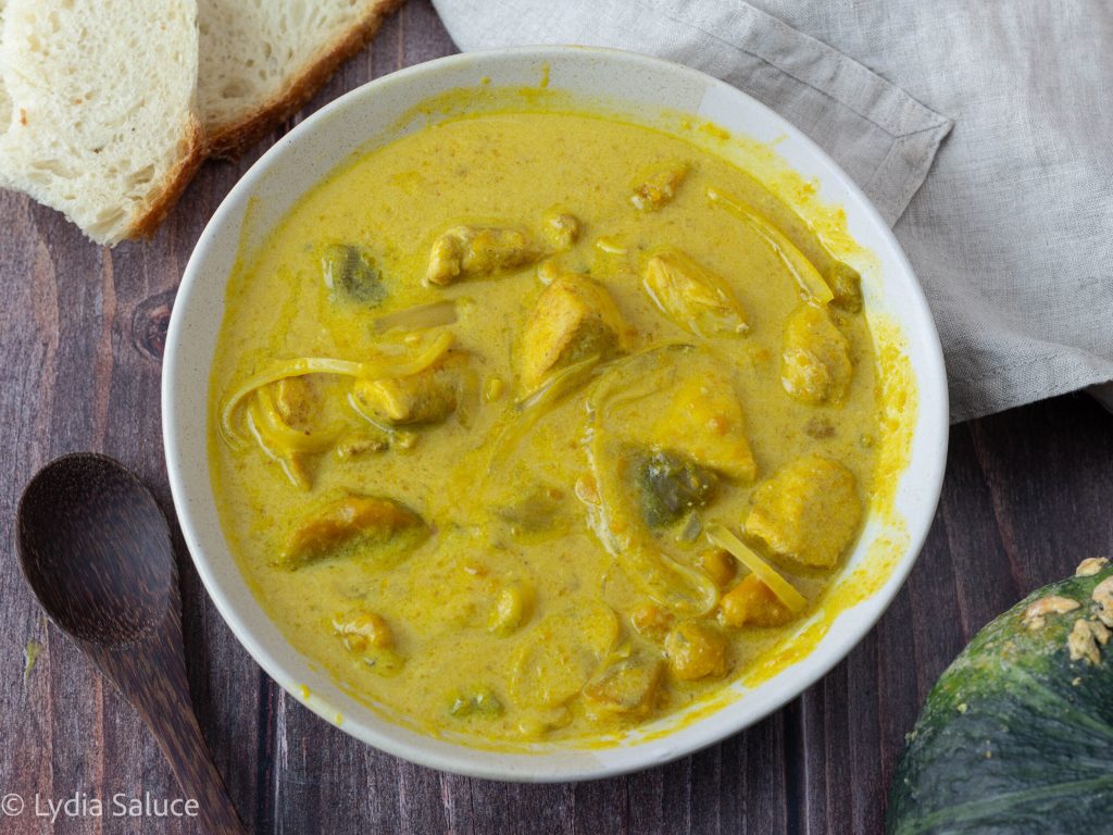 Frango abóbora e curry na slow cooker