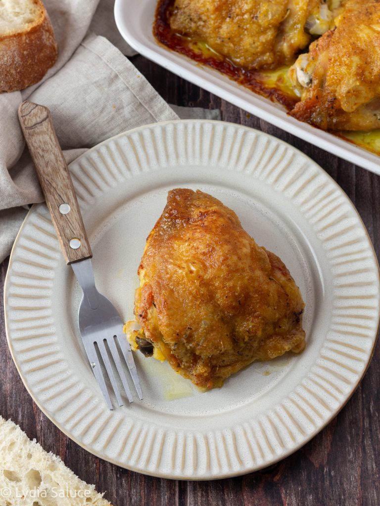 Frango assado temperado e crocante