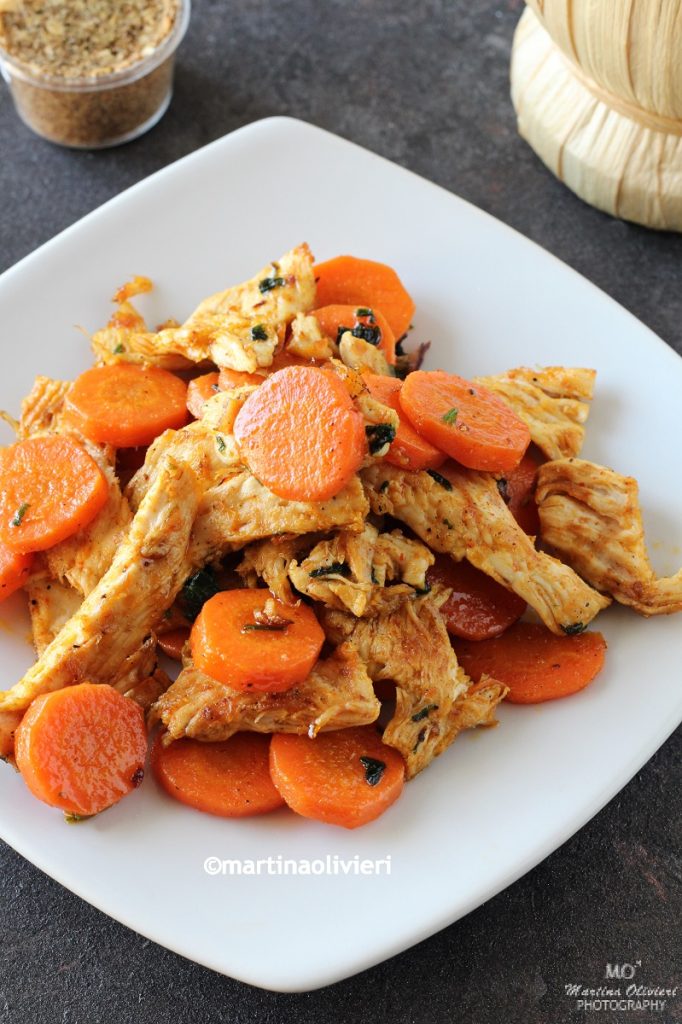 Frango com cenouras temperadas