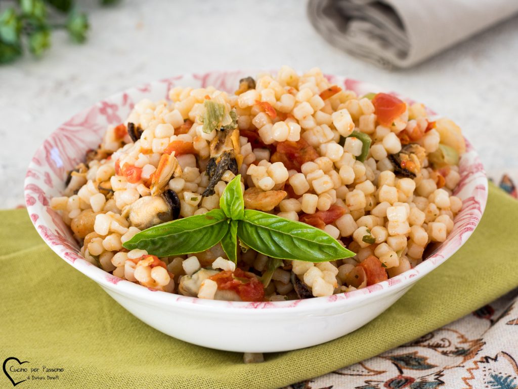 Fregola com frutos do mar