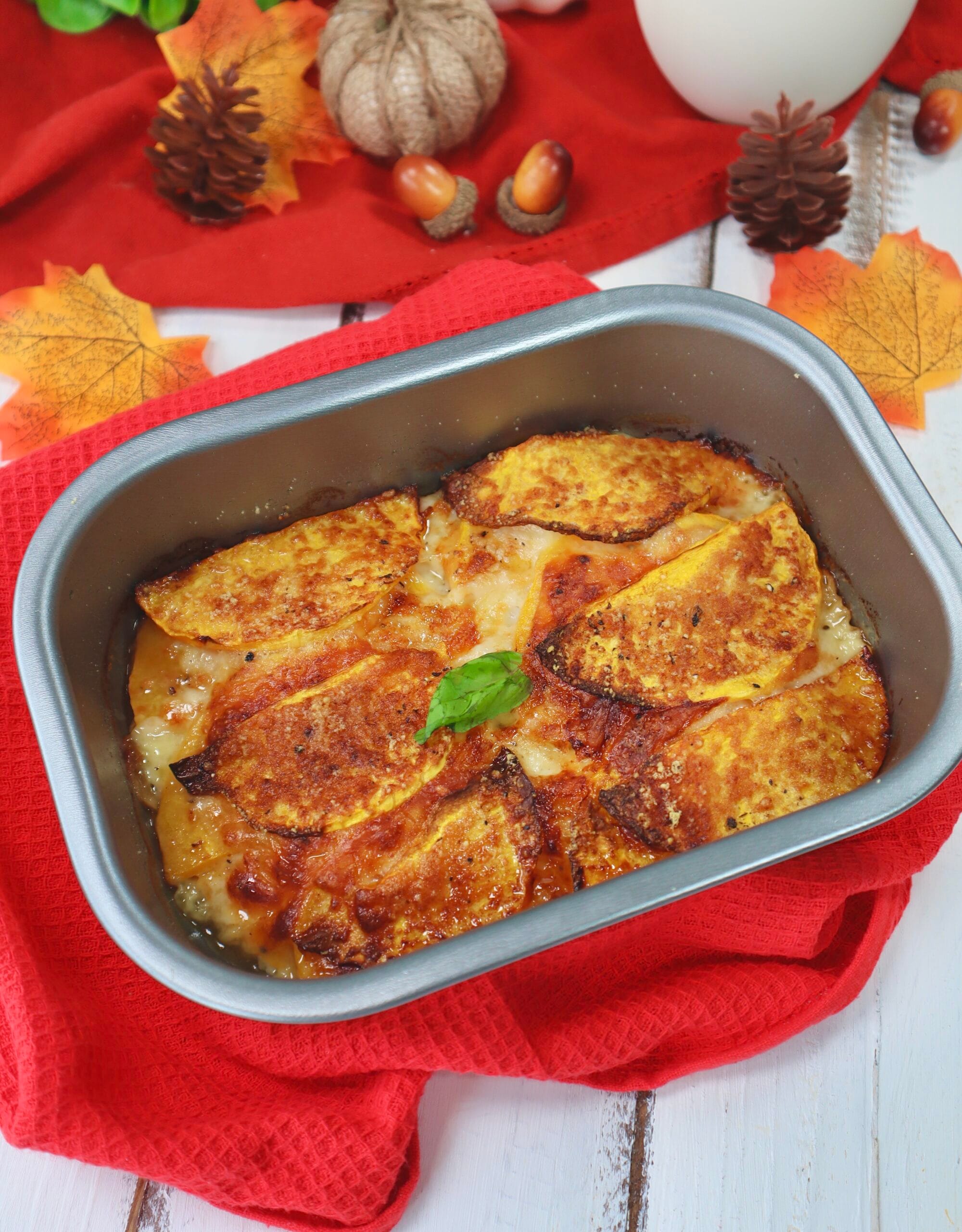 Parmigiana de abóbora na fritadeira elétrica