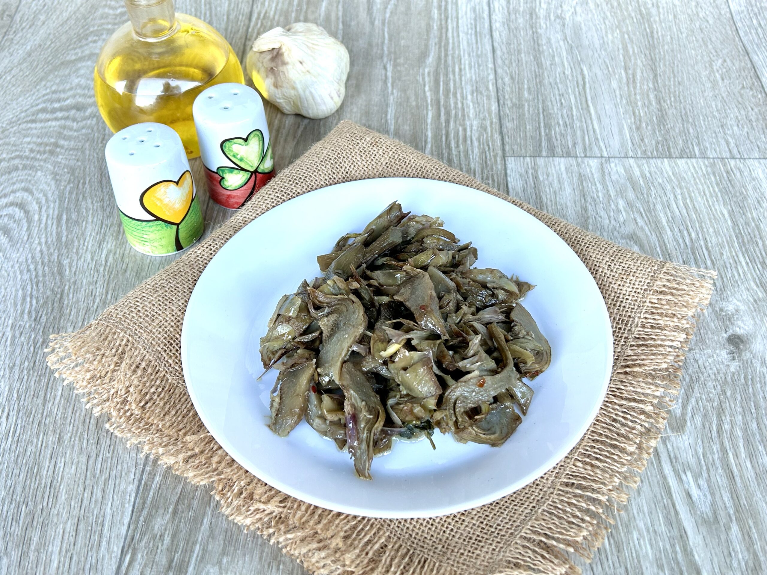 Alcachofras na panela