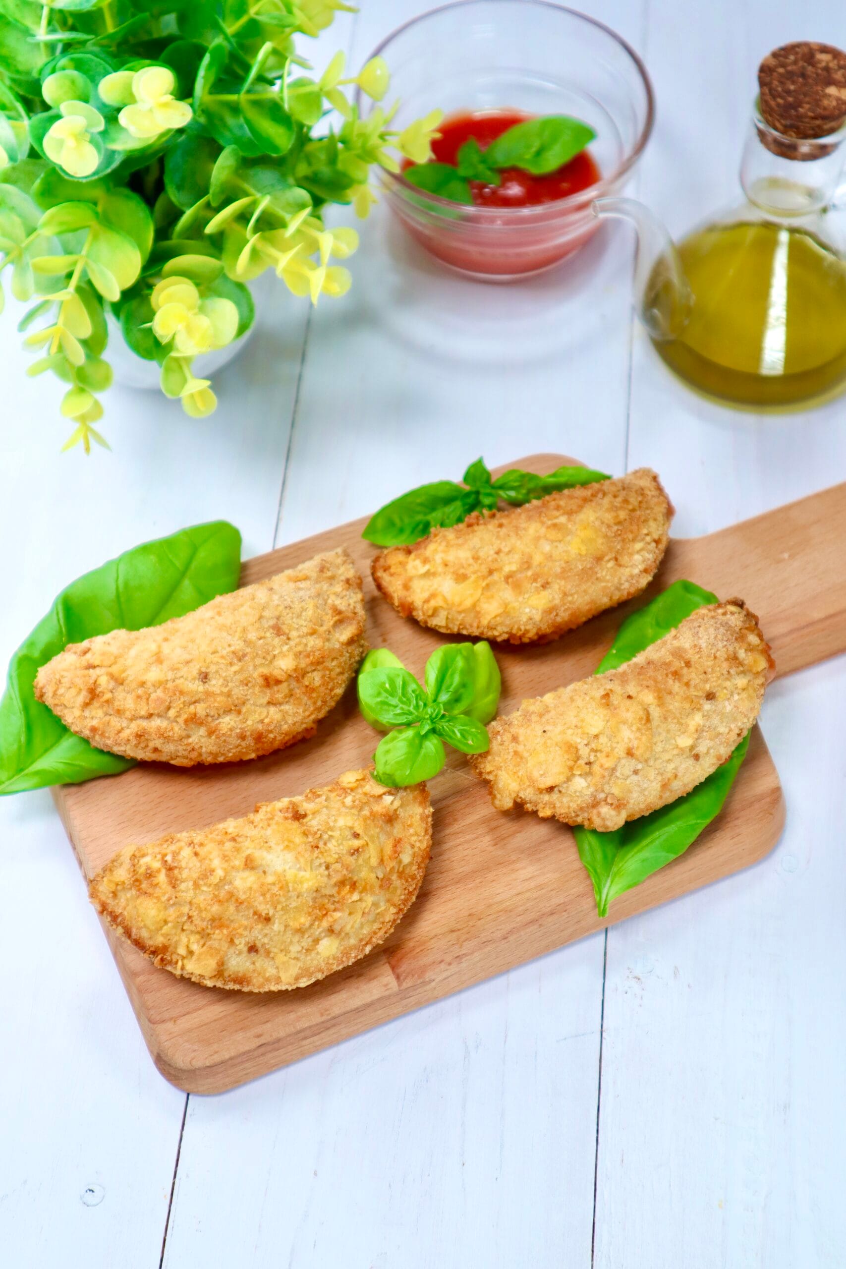 Sofficini de pão à pizzaiola na fritadeira a ar