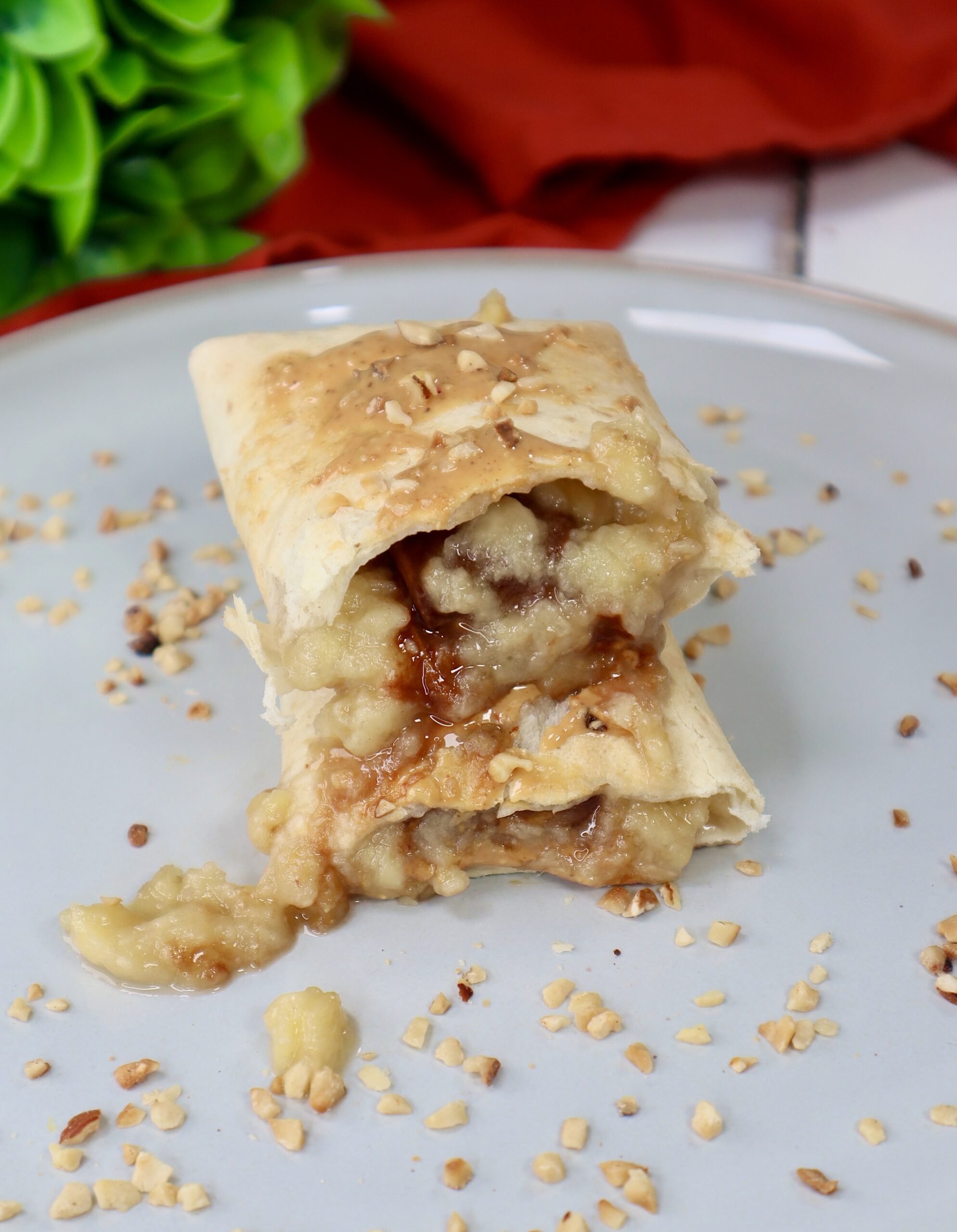 Piadina doce com banana e chocolate