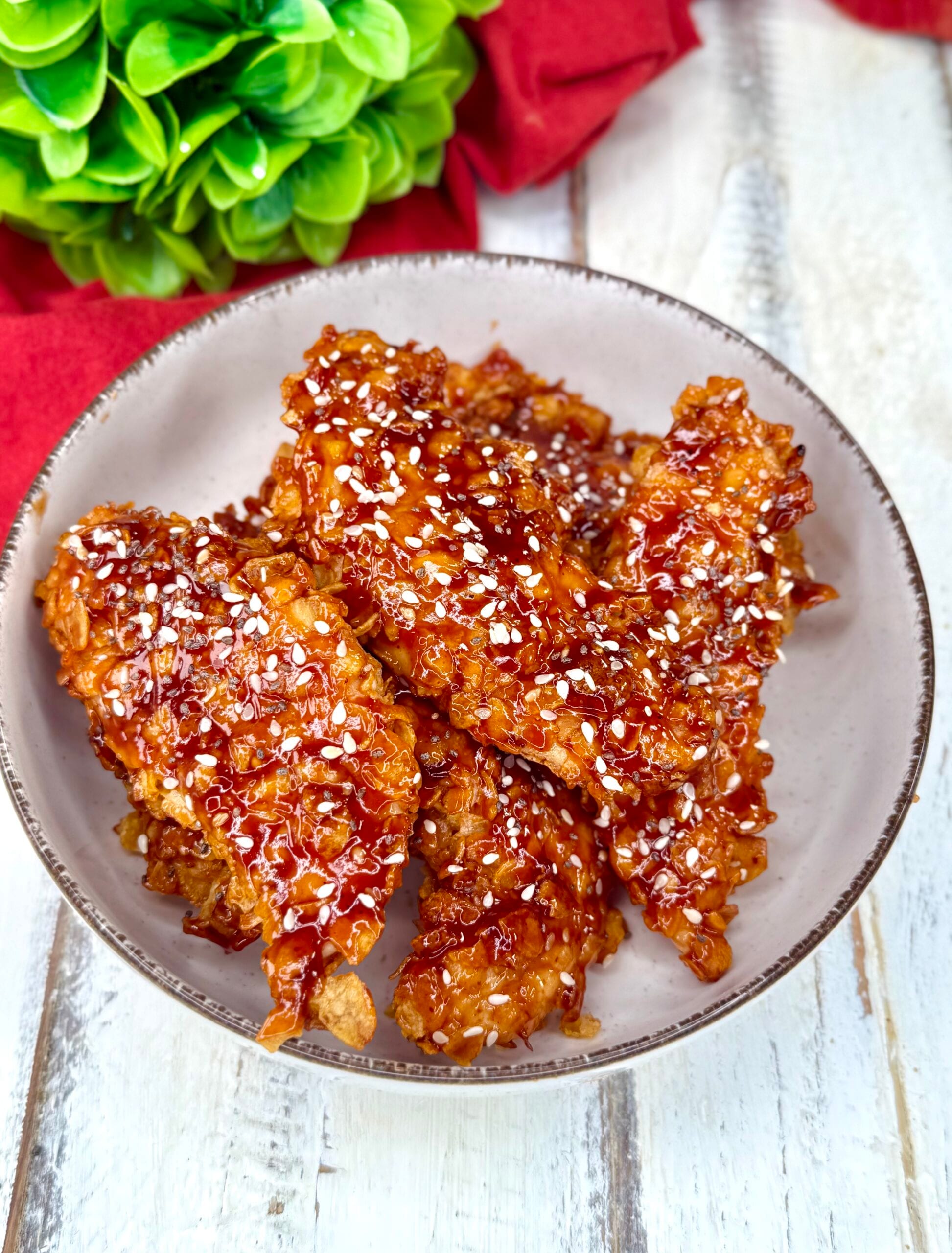 Frango crocante com molho agridoce