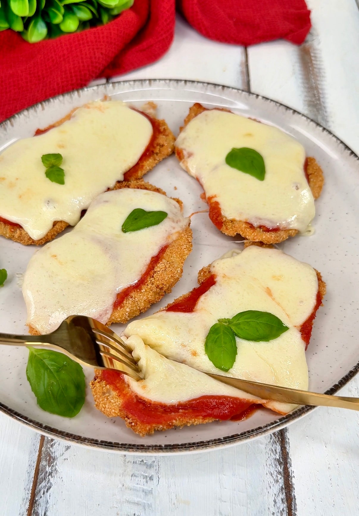Bifes à pizzaiola empanados ‘não fritos’