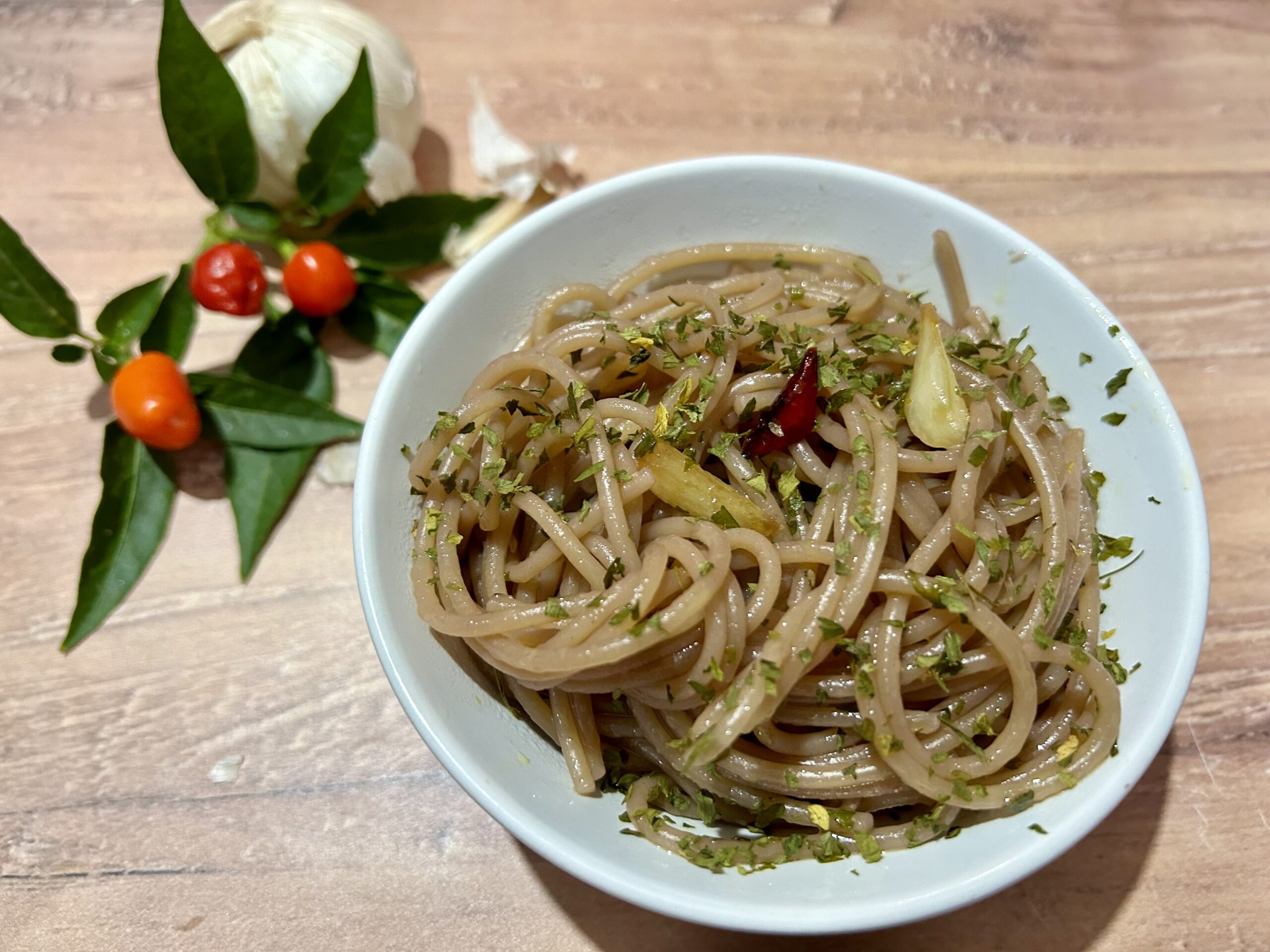 Spaghetti ao vinho tinto