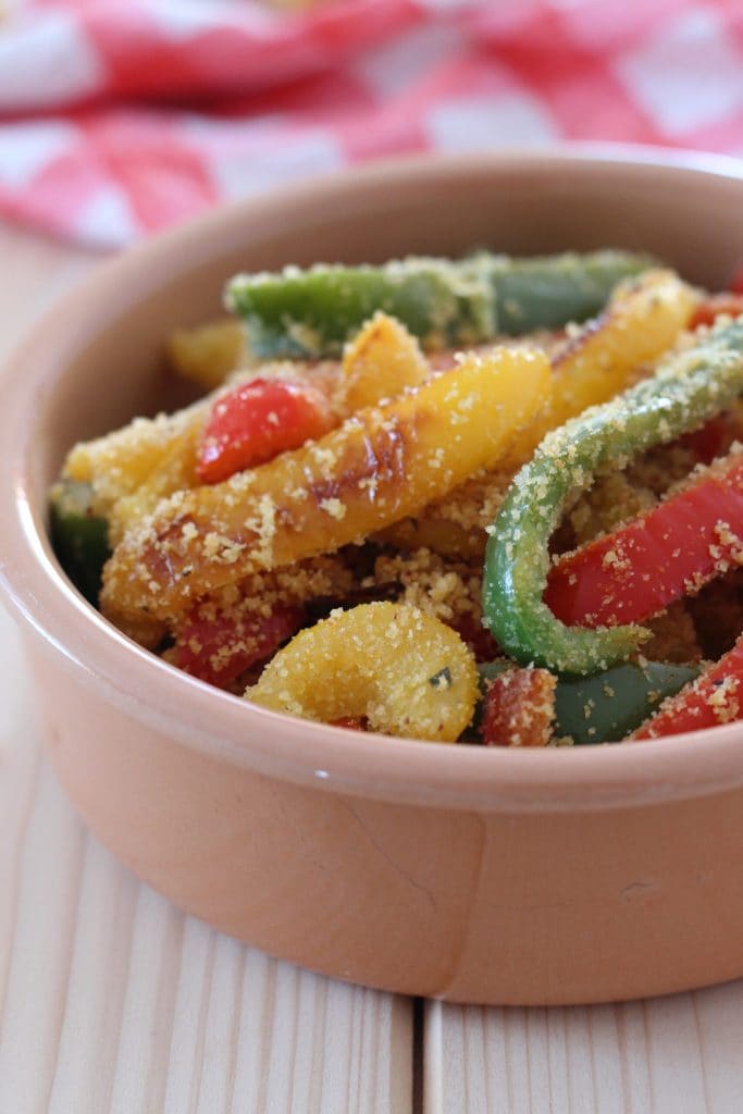 pimentões com farinha de rosca