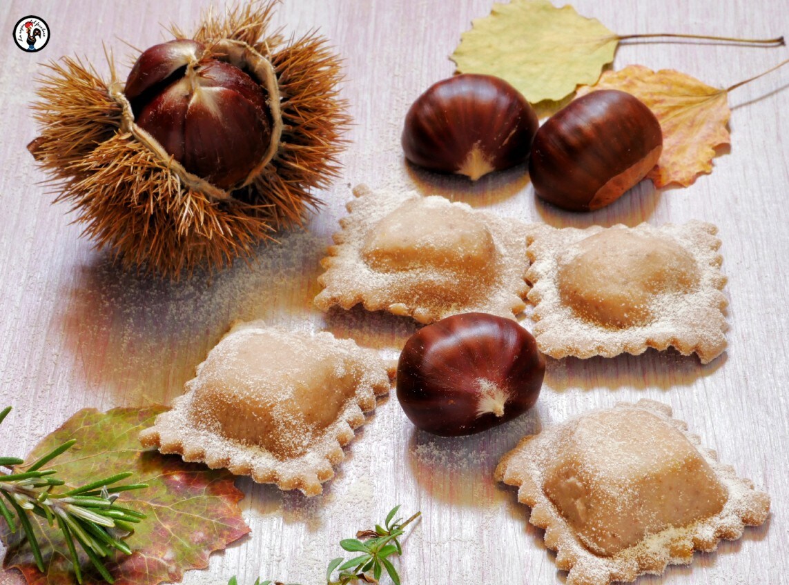 Ravioli de castanha com batatas e ricota – Com molho de nozes