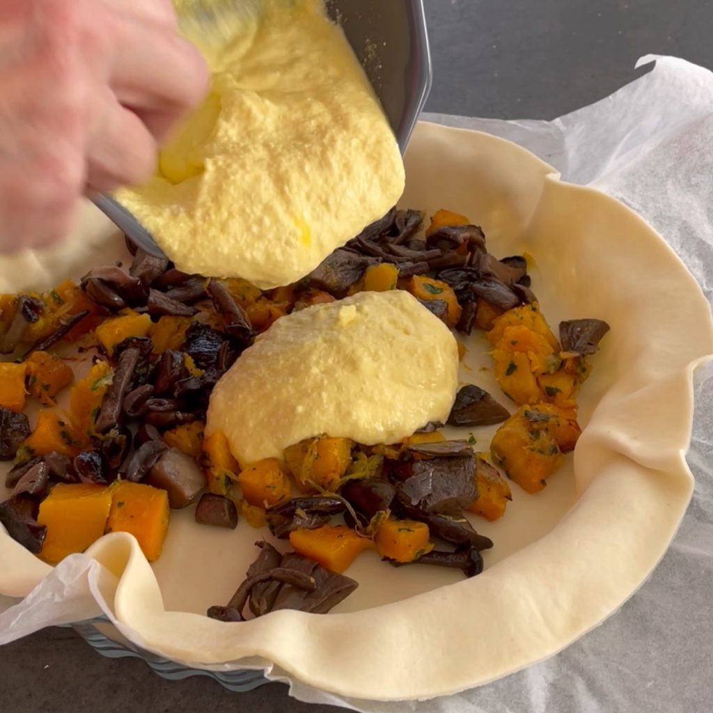 Torta salata zucca e funghi