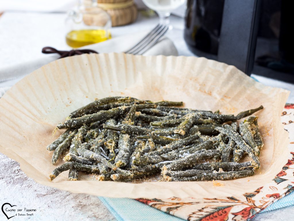Vagem gratinada na fritadeira sem óleo