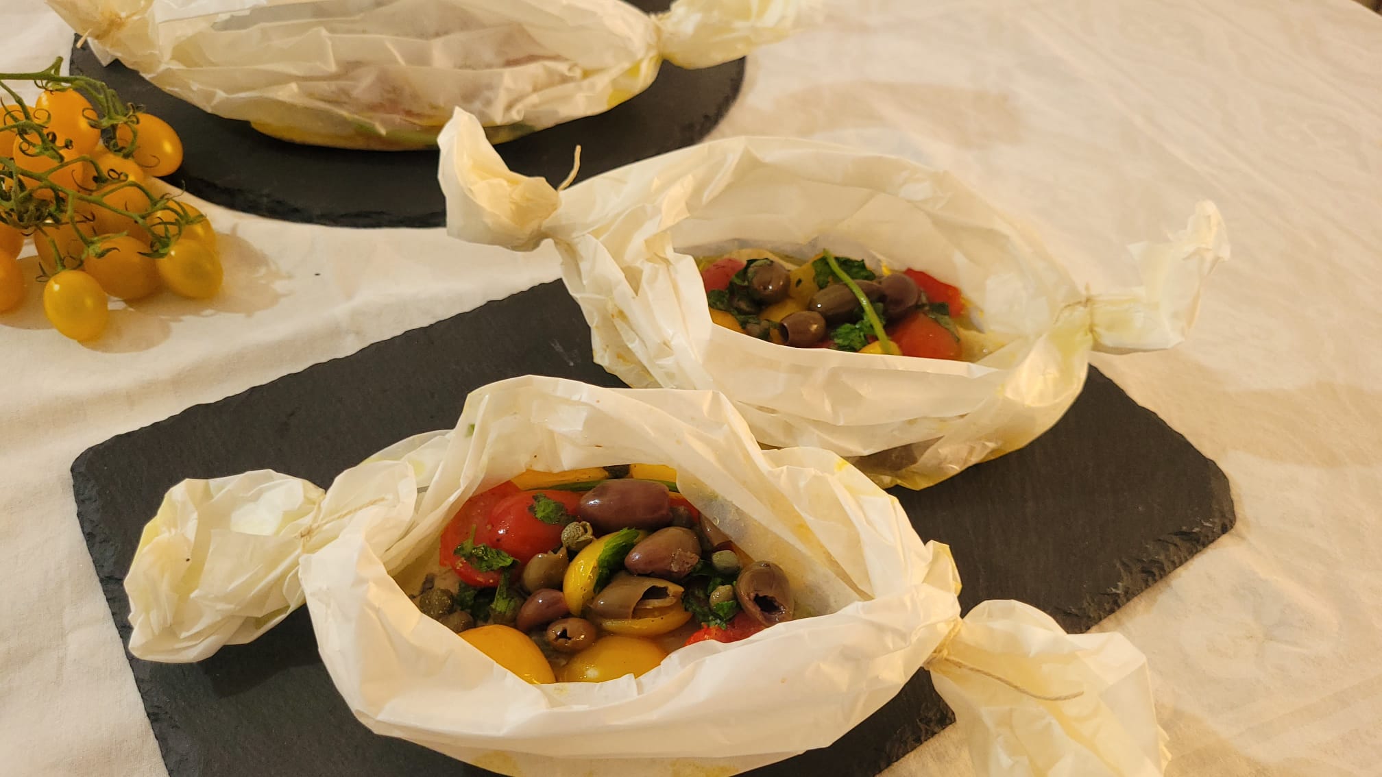 Filés de Linguado no Papillote na Fritadeira a Ar