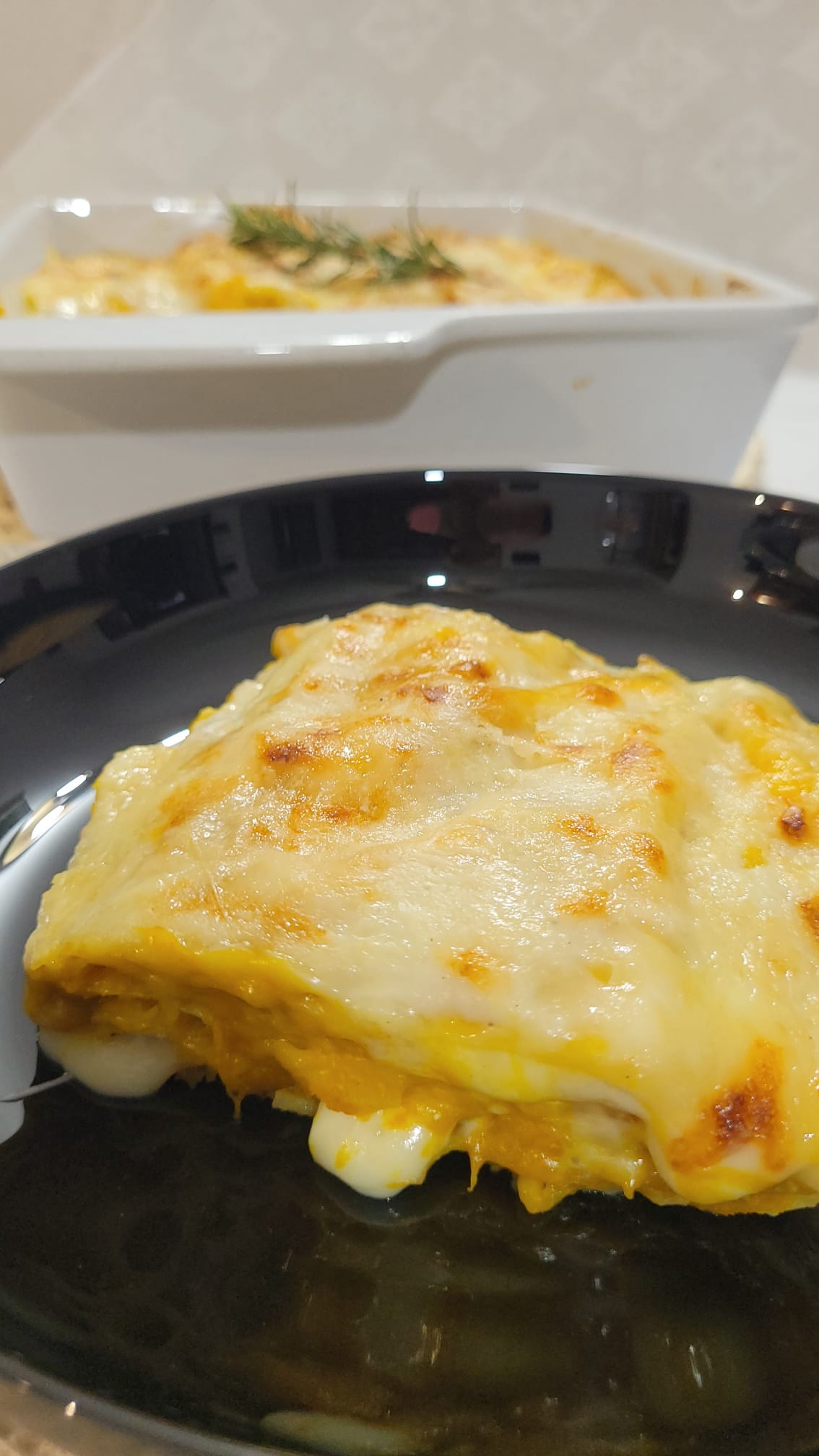 Lasanha de Abóbora e Taleggio na Airfryer