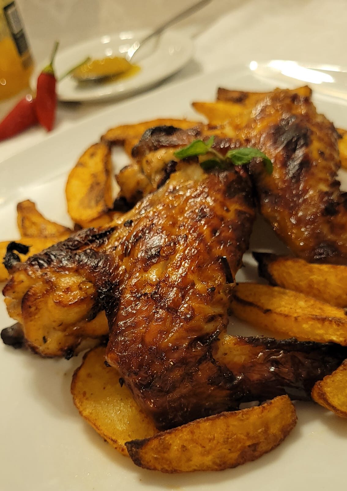 Asinhas de Frango com Mel na Fritadeira sem Óleo